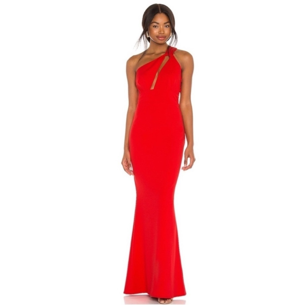 Katie May Edgy Asymmetrical Red Dress